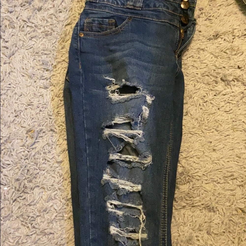Blue ripped jeans